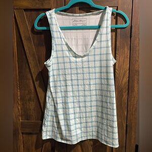 eddie bauer sleeveless top Size  S Blue V Neck Short Sleeve Blouse